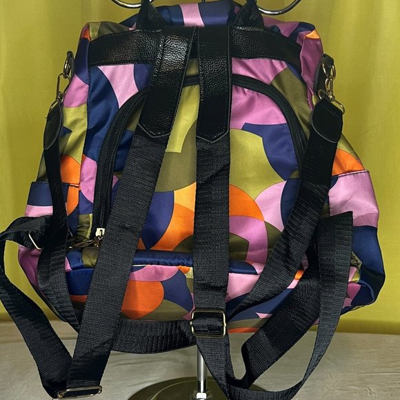 Poaba Multi Color Backpack Anti Theft Water Resistant MTV patch - Picture 8 of 12